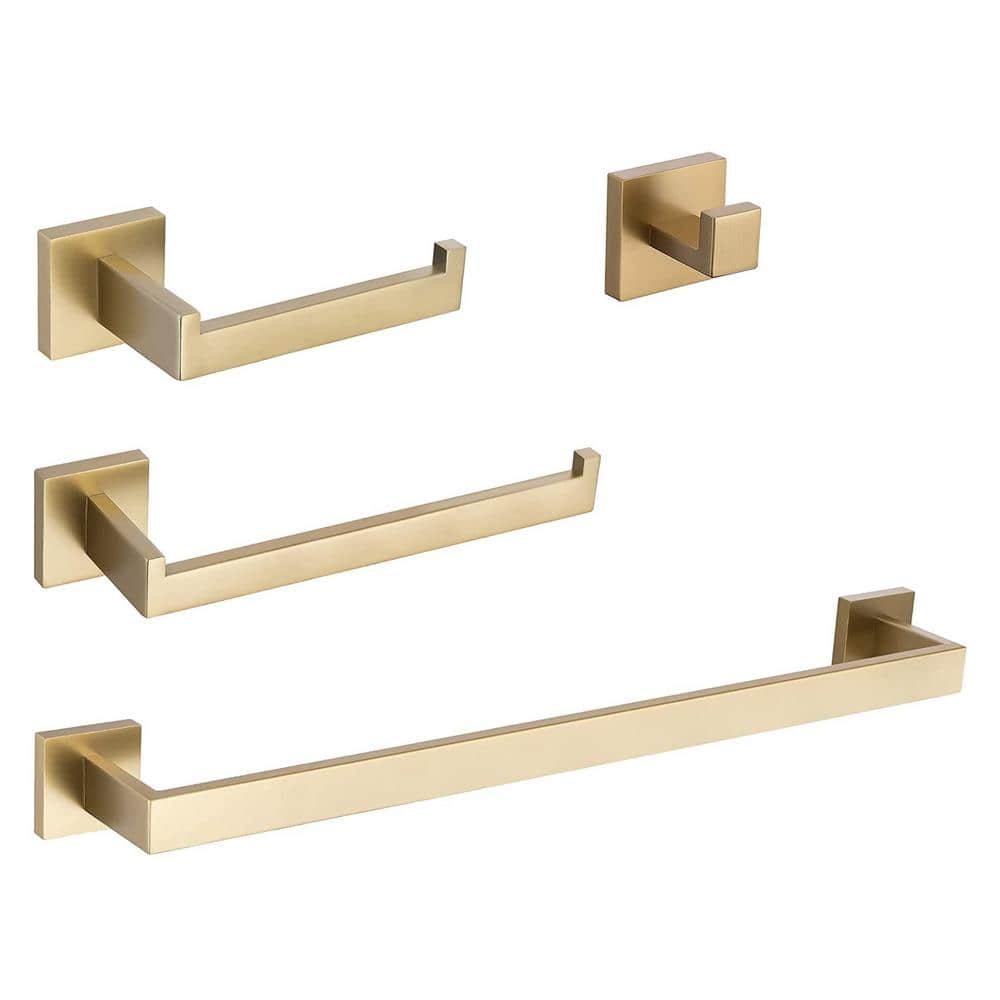 FORIOUS WW0219G-4 Wall Mounted Towel Hook (Set of 4) Finish: Light Gold