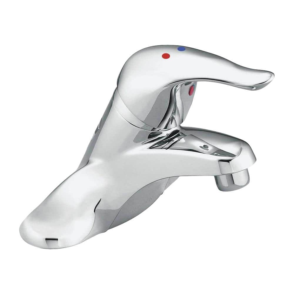 MOEN Chateau 4 in. Centerset Single Handle Low-Arc Bathroom Faucet, Red ...