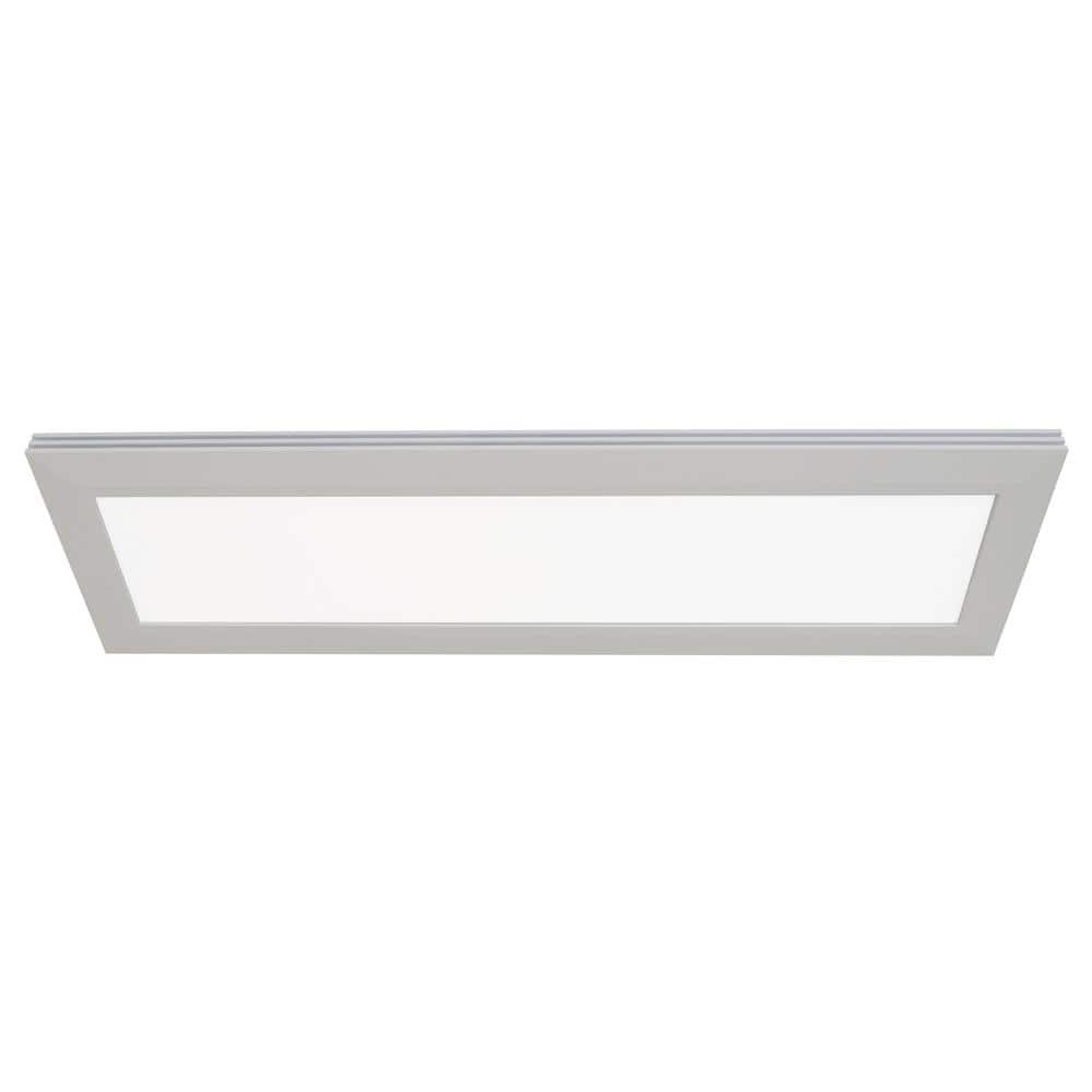 Sloane Satin Nickel 50'' LED Linear Flush Mount with White Acrylic Shade