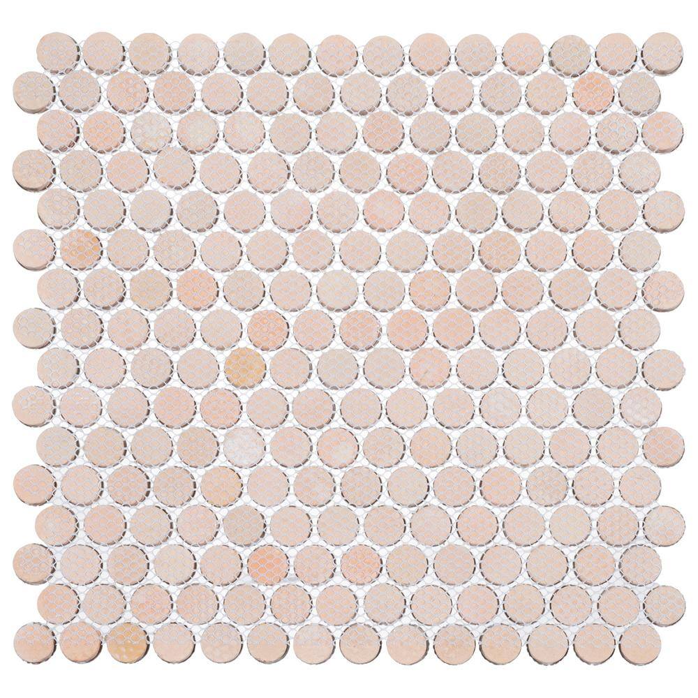 Orb 0.75'' Metal Penny Round Mosaic Tile in Silver and Bronze