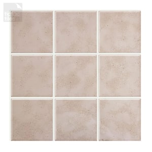 Thicker Marmo Travertine Decorative Square Wall Tile Backsplash 12 in. x 12 in. PVC Peel and Stick Tile (10 sq.ft./pack)