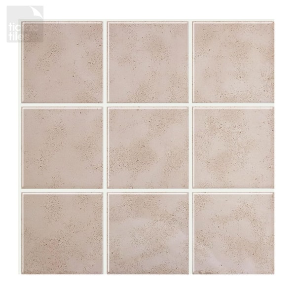 Tic Tac Tiles Thicker Marmo Travertine Decorative Square Wall Tile Backsplash 12 in. x 12 in. PVC Peel and Stick Tile (10 sq.ft./pack)
