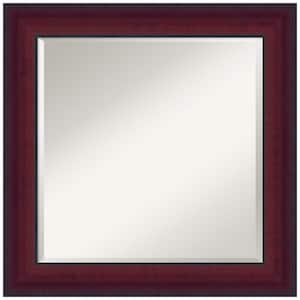 Canterbury Cherry 25.25 in. x 25.25 in. Beveled Casual Square Wood Framed Bathroom Wall Mirror in Cherry