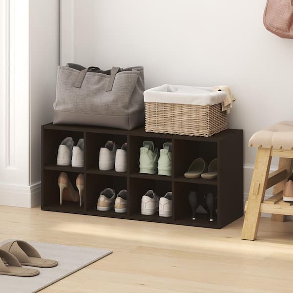 Furinno 15.6 in. H 8-Pair White Wood Shoe Rack 25006DOK - The Home