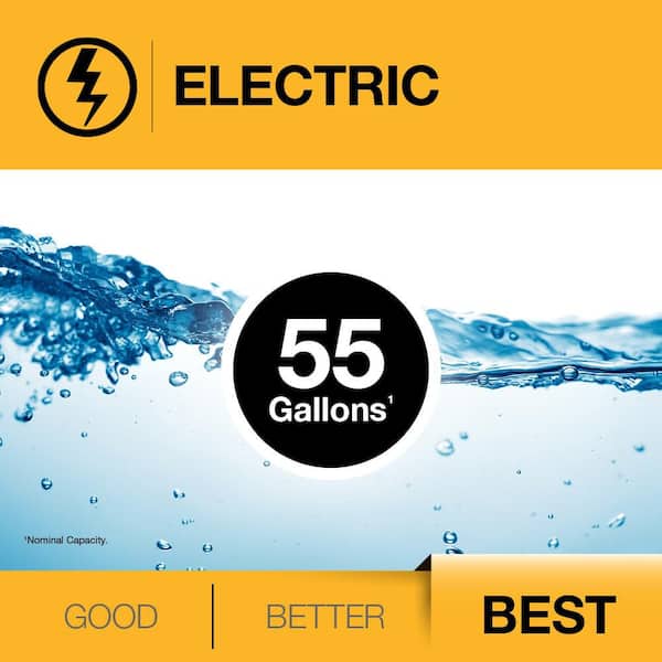 Gladiator 55 Gal. Tall 12-Year 4500W Demand Response Ready Smart Electric Water Heater w/ Leak Detection, Auto Shutoff