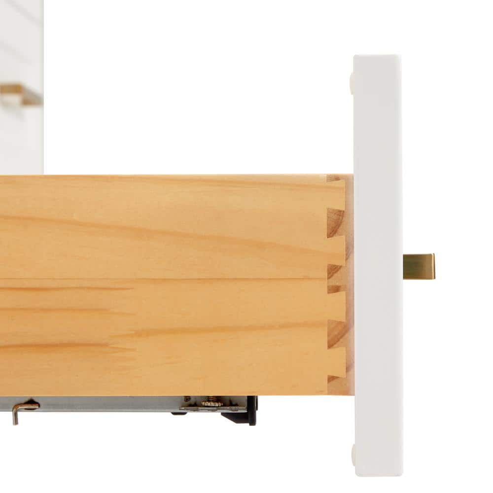 Taylor 55" White Quartz Single Sink Vanity with Brass Hardware