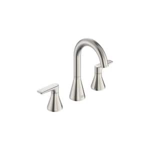 Aspirations 8 in. Widespread 2-Handle Bathroom Faucet with Drain Brushed Nickel