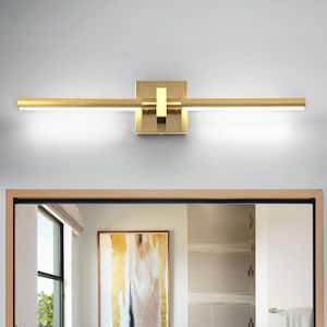 Bourget 23.3 in. 2-Light Gold Rotatable Integrated LED Vanity Light Bar 15W Bathroom