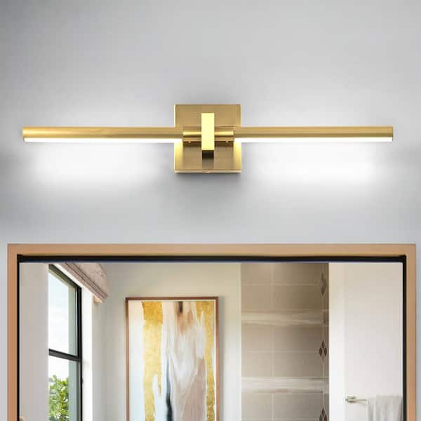EDISLIVE Bourget 23.3 in. 2-Light Gold Rotatable Integrated LED Vanity Light Bar 15W Bathroom