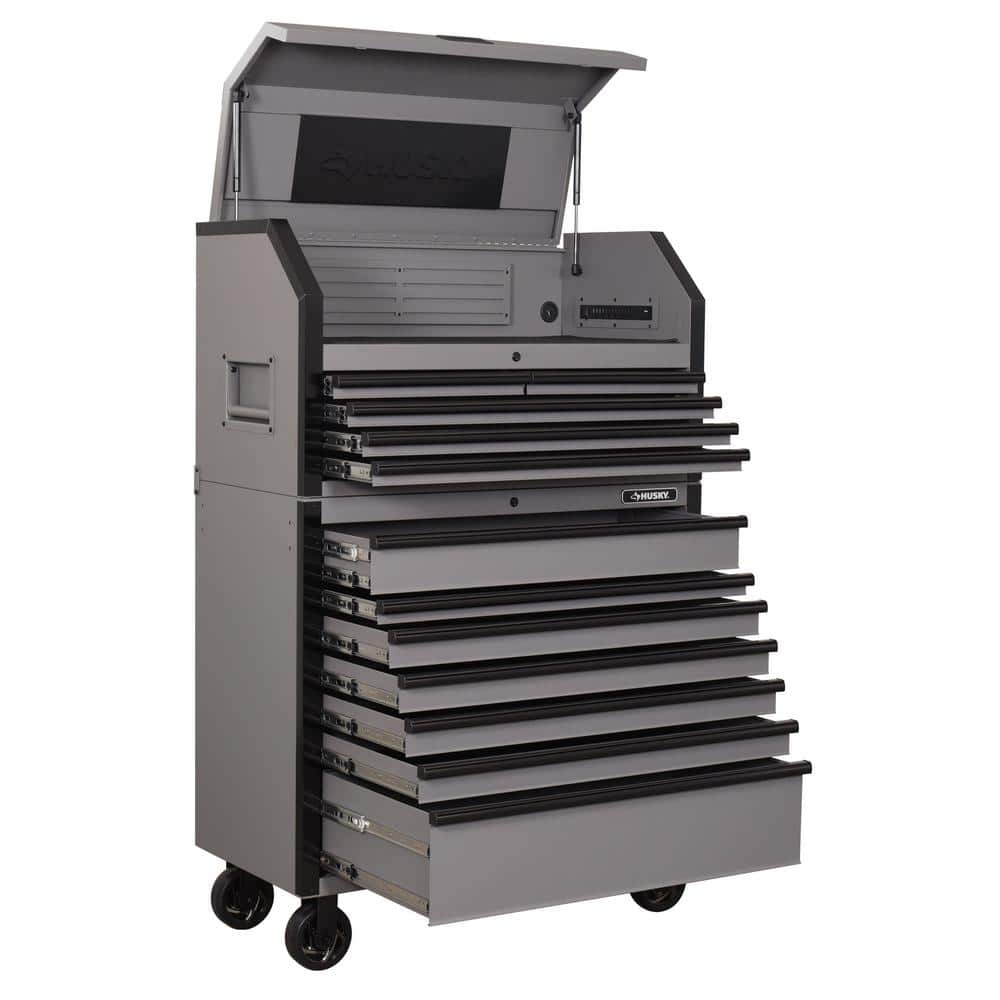 Husky Heavy Duty 42 in. 12-Drawer Matte Gray Tool Chest Combo GRY