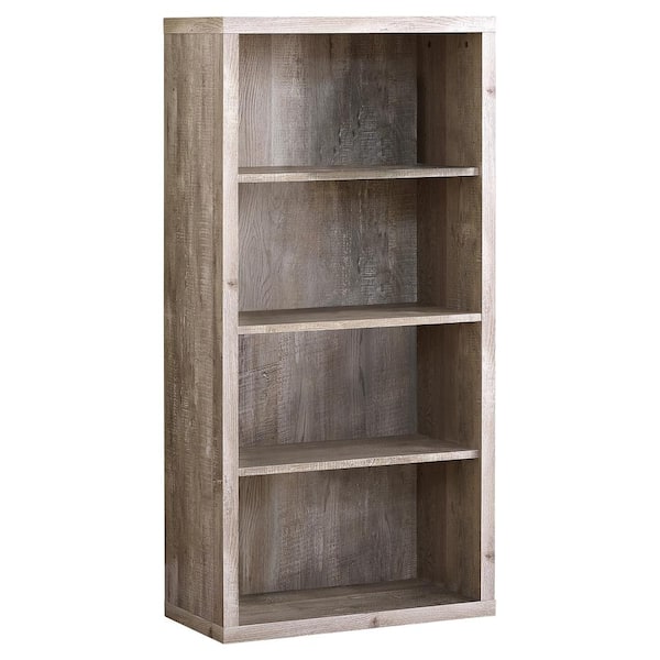 Unbranded 48 in. Taupe with 4-Storage Shelves Composite Bookcase