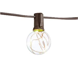 Outdoor/Indoor 12 ft. Plug-In LED G40 Copper Fairy String Light (2-Pack)