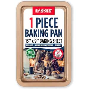 Nonstick Brown Coating, 13.18'' x 8.66'' Commercial Grade Carbon Steel Cookie Sheet, Brown