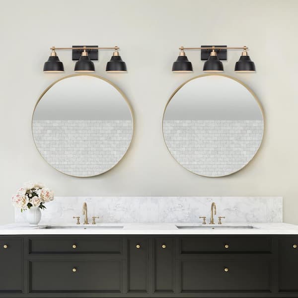 5 Light Bathroom Vanity Light Fixture Black and Gold, 32 deals inch UL Listed