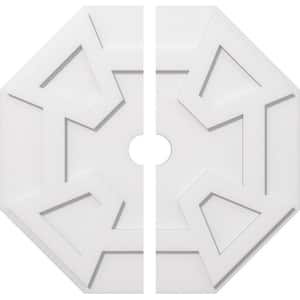 1 in. P X 9-3/4 in. C X 28 in. OD X 3 in. ID Logan Architectural Grade PVC Contemporary Ceiling Medallion, Two Piece