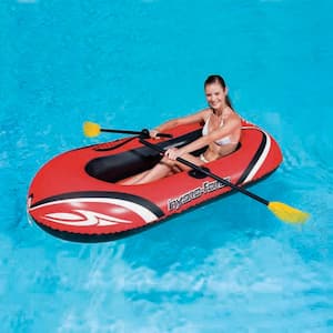 77 in. x 45 in. HydroForce Inflatable Pool Raft Set with Oars and Pump (3-Pack)
