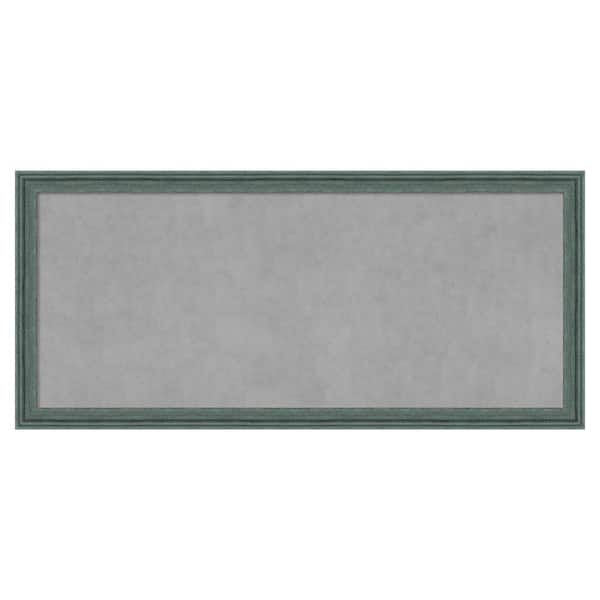 Amanti Art Upcycled Teal Grey 51 in. x 23 in Framed Magnetic Board
