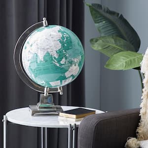 18 in. Teal Aluminum Decorative Globe