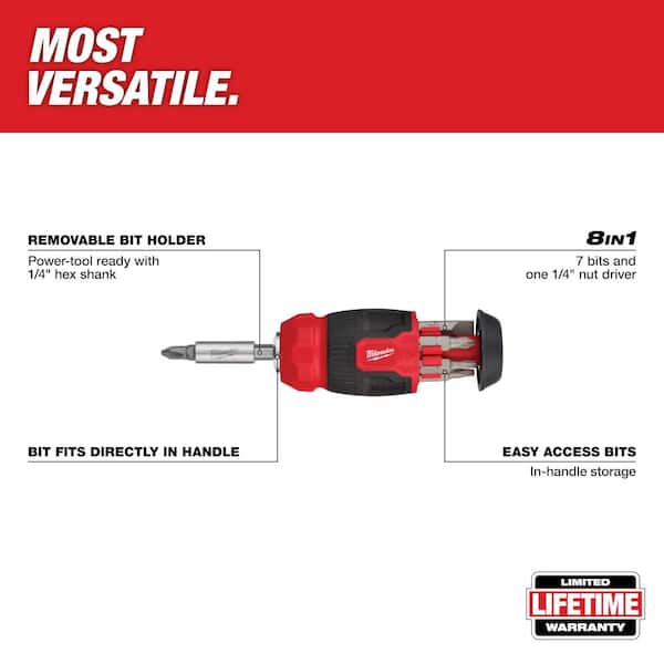 8-In-1 Compact Multi-Bit Screwdriver