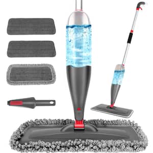 Wet Dry Microfiber Spray Mop for Floor Cleaning with Washable Pads and 800 ml Refillable Bottle (3-Pieces)