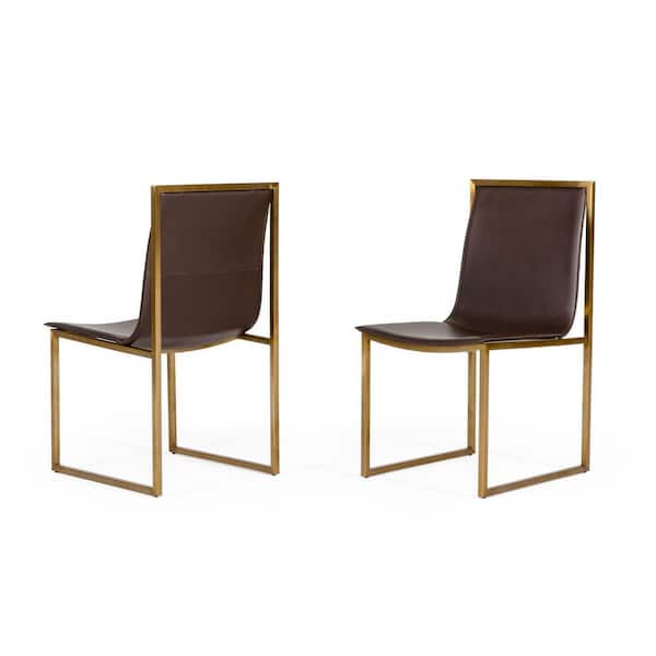 Dalton Brown Leatherette Dining Chair (Set of 2)