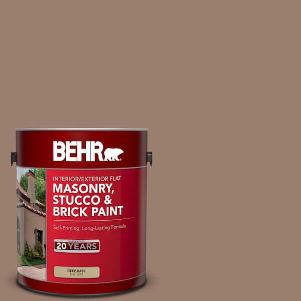 Behr 1 Gal Sc 148 Adobe Brown Flat Interior Exterior Masonry Stucco And Brick Paint 27201 - Adobe Brown Paint Color Code