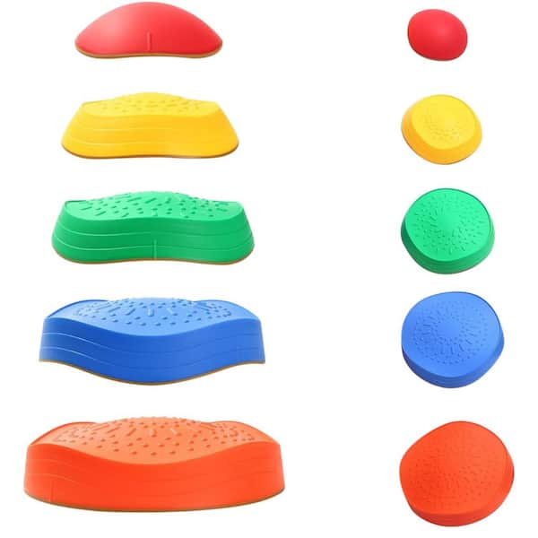 12.99 in. x 4.33 in. x 12.99 in. Rectangle Multicolor Plastic Boxed Play Equipment Sensory Step Stone 5-Pieces
