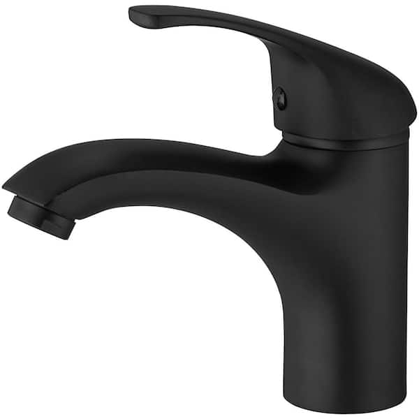 Single Handle Modern Bathroom Faucet in Matte Black