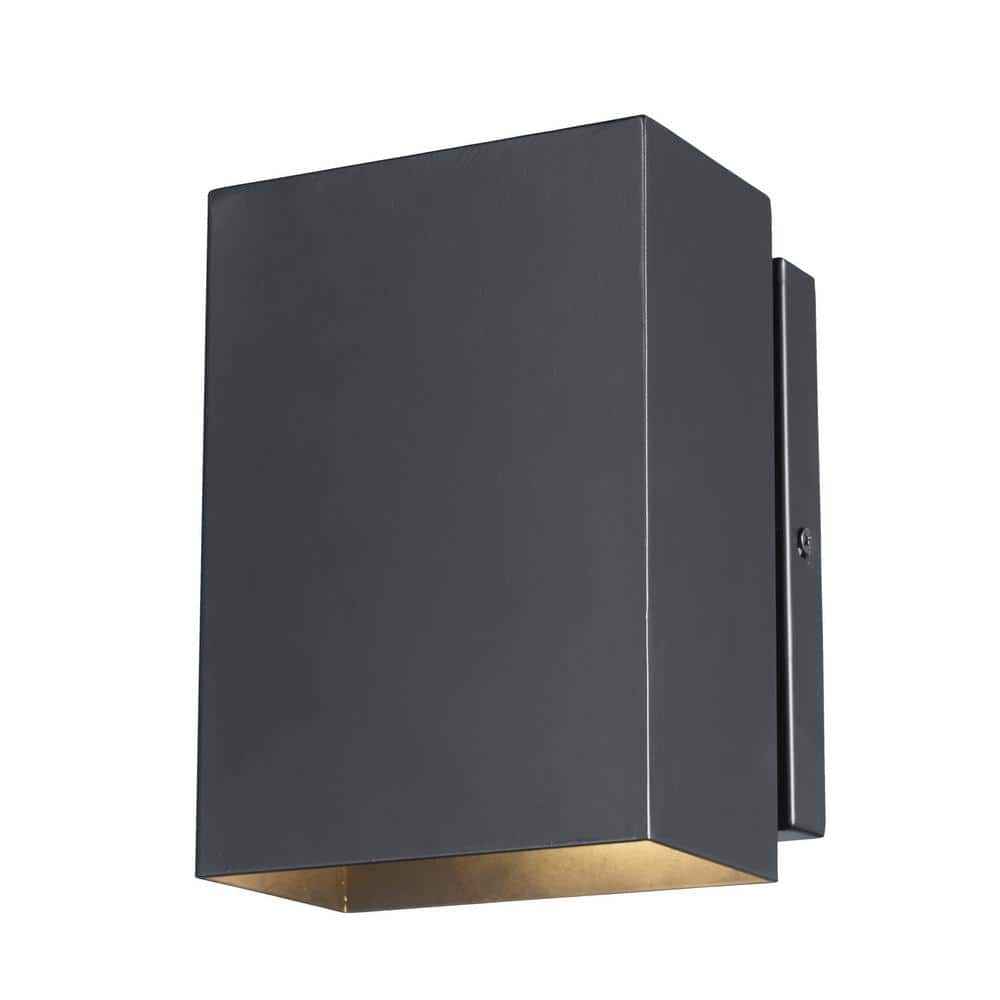 Sidewell 7 in. 1-Light Matte Black Outdoor Wall Light Fixture with Metal Shade price history on PriceWatchPro