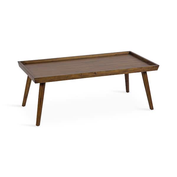 Kate and Laurel Eastmont 46 in. Walnut Brown Rectangle MDF Coffee Table