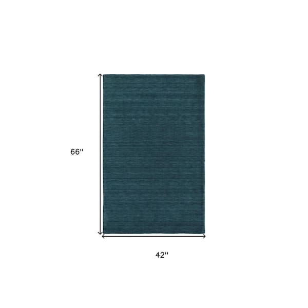 4 ft. x 6 ft. Blue and Green Solid Color Area Rug