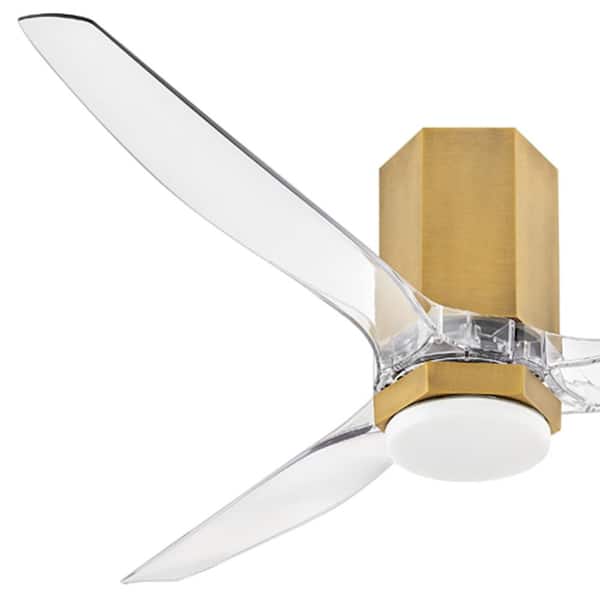 HINKLEY - FACET 52.0 in. Integrated LED Indoor/Outdoor Heritage Brass Ceiling Fan with Remote Control