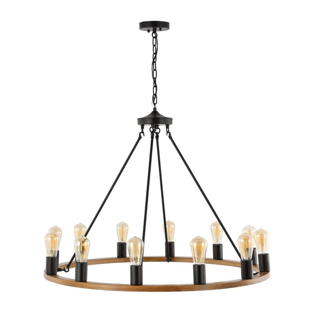 12 light rustic chandelier