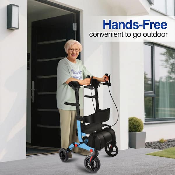 Anqtovp 4-Wheel Rollator Walker with Seat and Adjustable Height