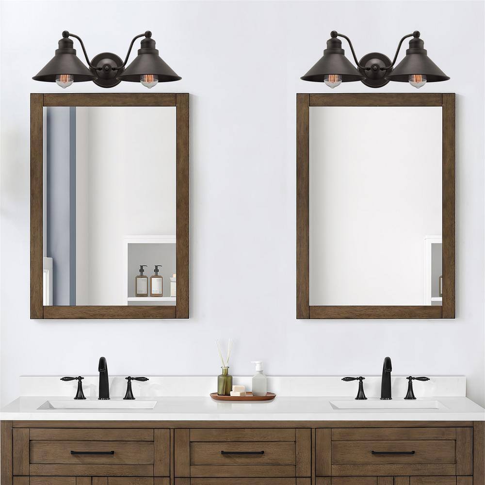 Dual-Source Brushed Dark Bronze Industrial Wall Sconce