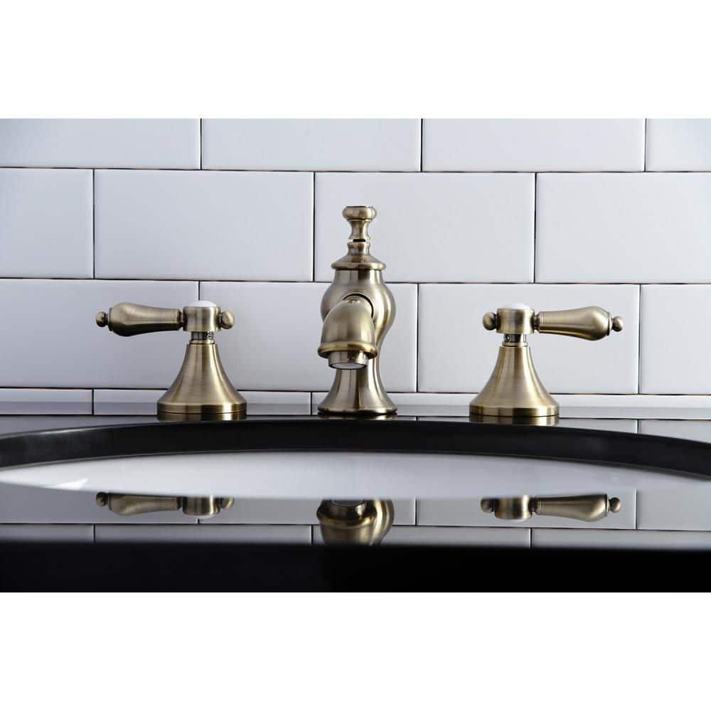 Vintage Brass 8" Widespread Elegant Bathroom Faucet