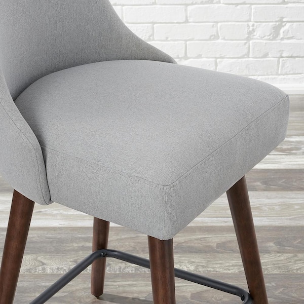 stylewell benfield wood upholstered counter stool with back and seat