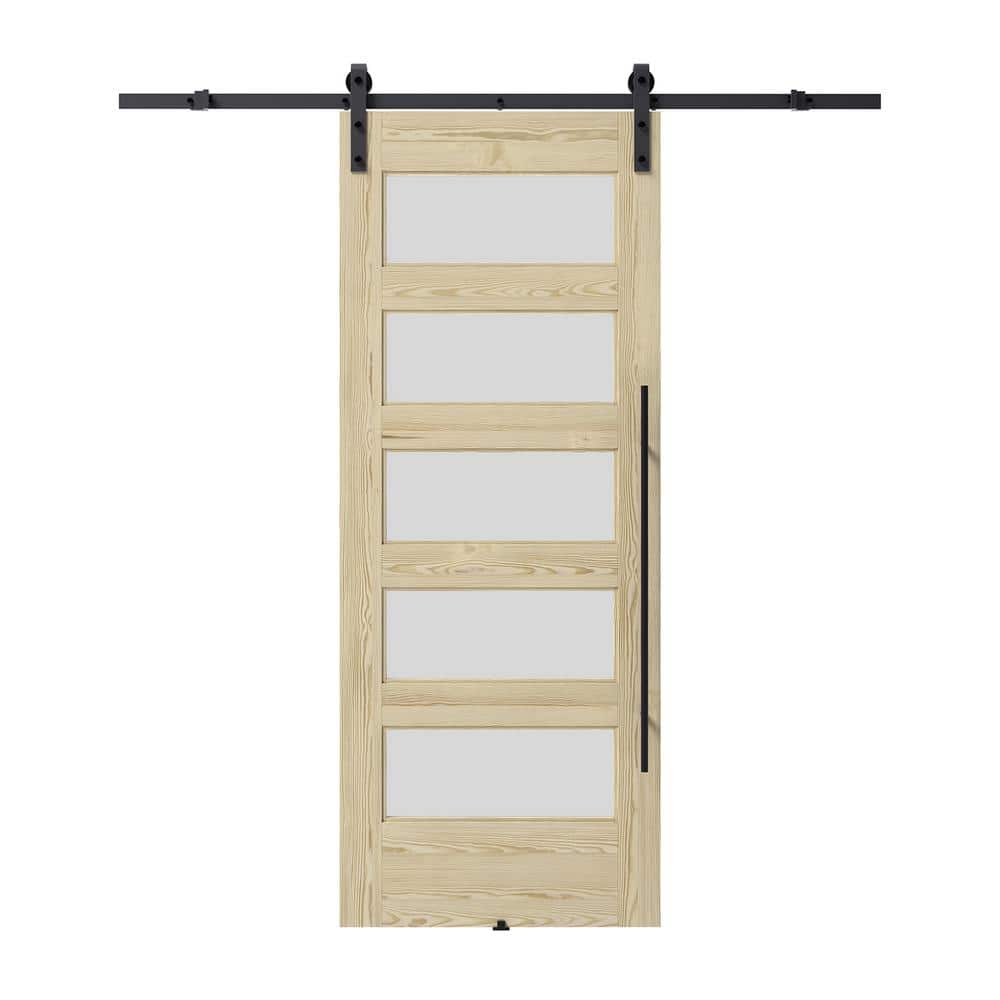 37 in. x 84 in. x 1-1 3/8 in. Chalet Unfinished Knotty Pine Wood Barn Slidi