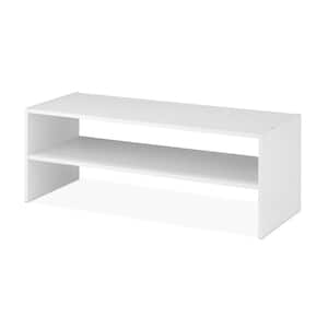 11 in. H 8-Pair Stackable White Shoe Rack