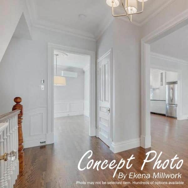 Gray Polyurethane 94.5 in Baseboard Moulding with Decorative Trim