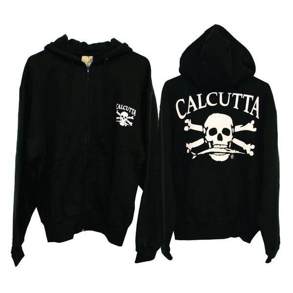 Calcutta Men's Extra Large Two Pocket Hooded Full Zip Sweatshirt in Black