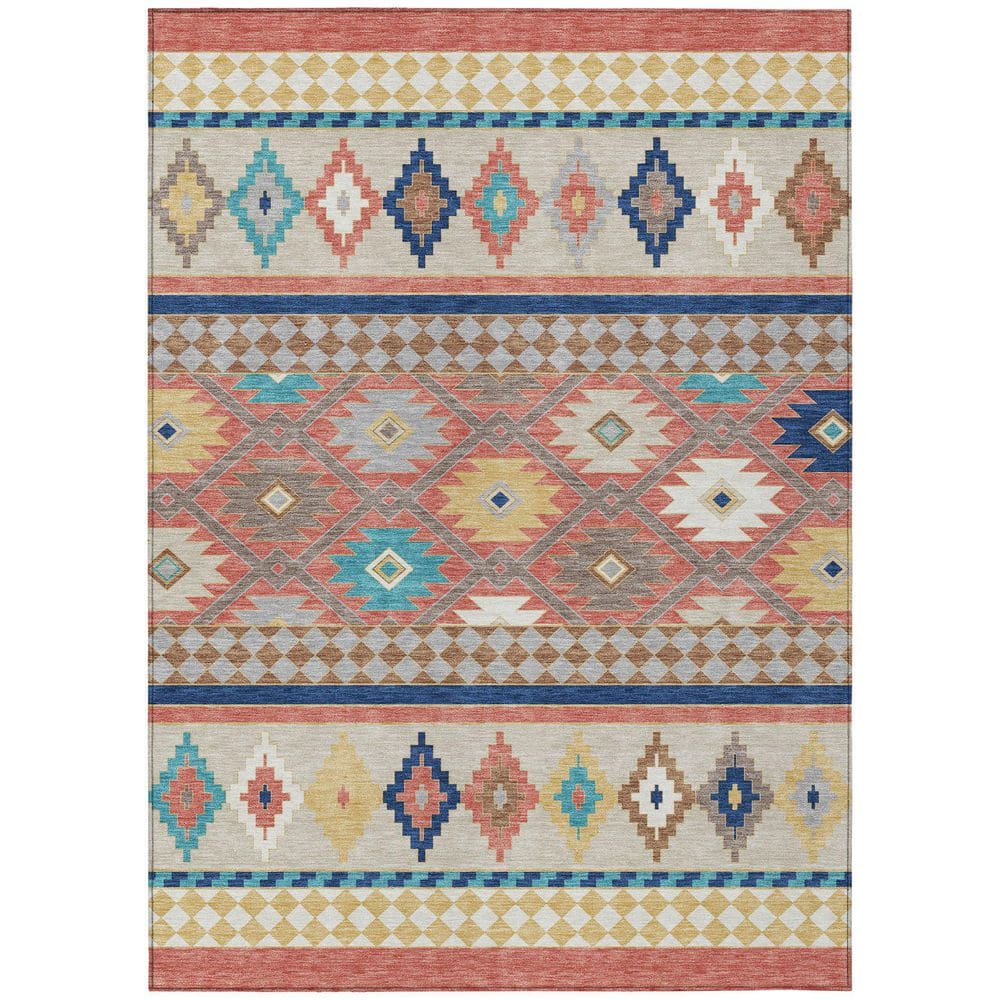 Chantille Machine Washable Indoor/Outdoor Abstract ACN2519 Coral 8 ft. x 10 ft. Area Rug price history on PriceWatchPro