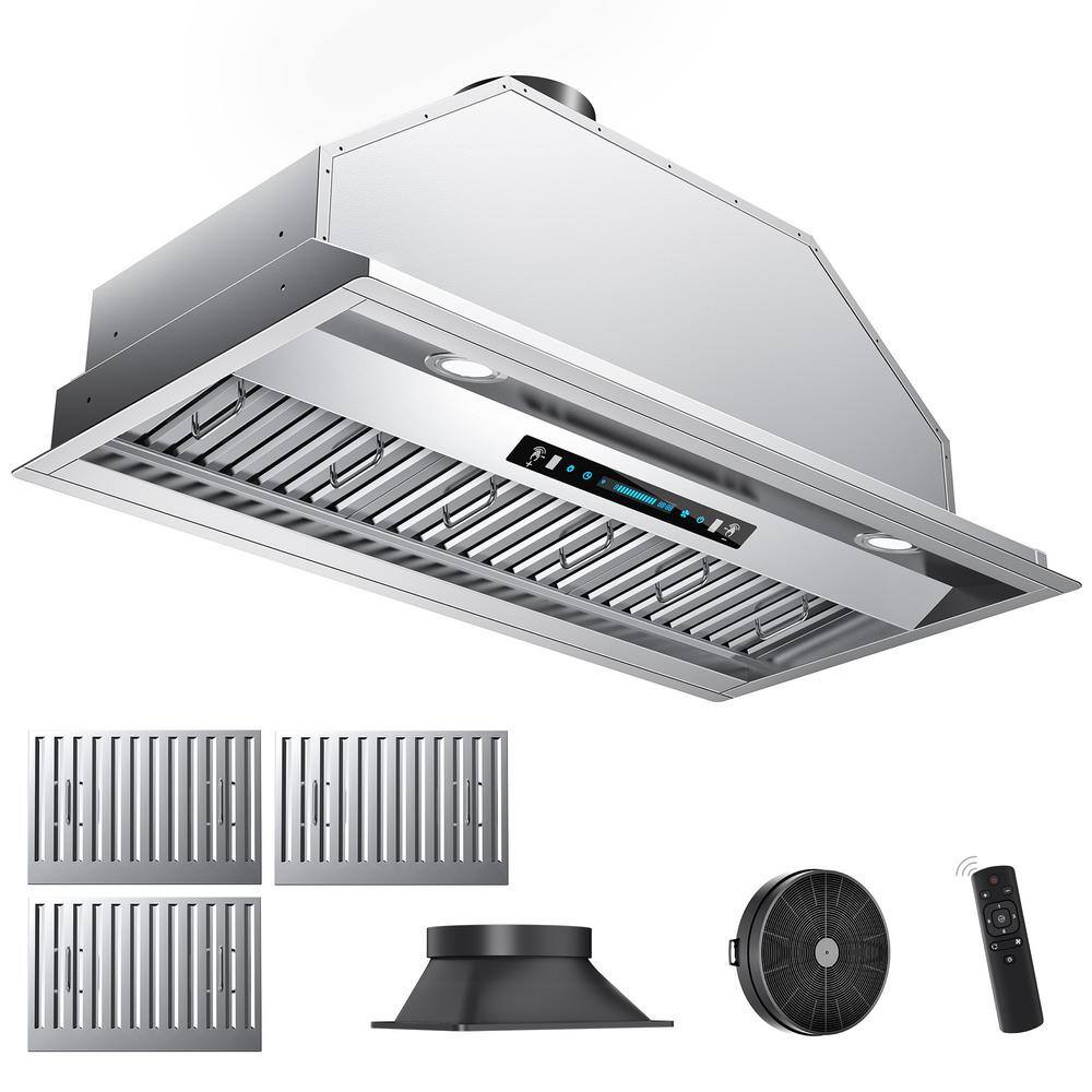 Reviews for Blomed 36 in. 900CFM Ducted Insert Range Hood in Stainless Steel with LED Light 4