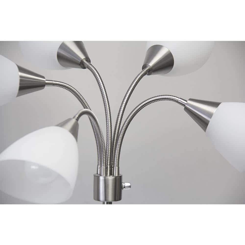 Adjustable Multi-Head White Frosted Floor Lamp