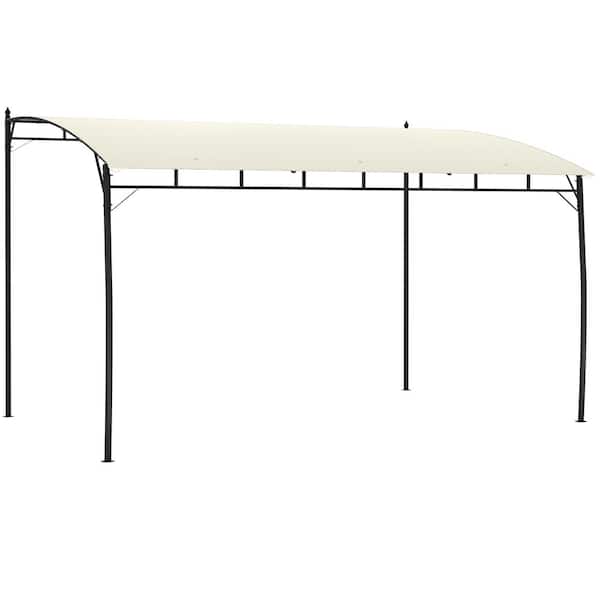 10 ft. x 13 ft. Cream White Pergola Gazebo with UV-Resistant Canopy and Metal Frame, Polyester Fabric