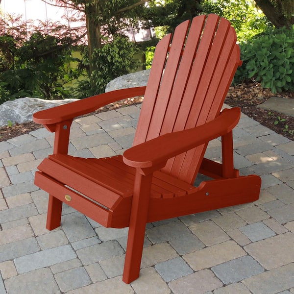 Highwood Hamilton Rustic Red Folding and Reclining Plastic Adirondack Chair