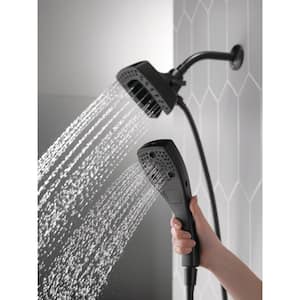 In2ition 5-Spray Patterns 2.5 GPM 5.75 in. Wall Mount Dual Shower Heads in Matte Black