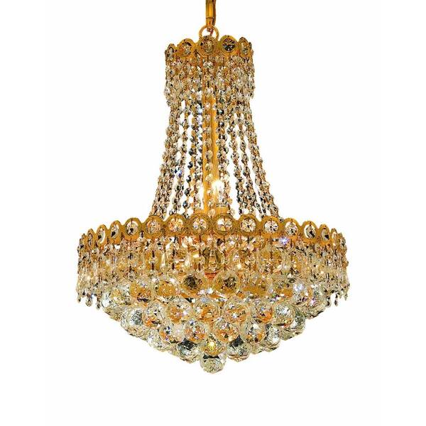 Elegant Lighting 8-Light Gold Chandelier with Clear Crystal