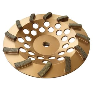 7 in. Concrete Grinding Cup Wheels, Diamond Rim, 12-Turbo Diamond Blade Segments, 5/8 in. 11-Threaded Arbor