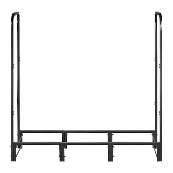 4 ft. Firewood Rack with Cover, 1/4-Cord Metal Log Holder, 400 lb. Capacity, Powder-Coated and Weather-Resistant